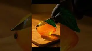 ASMR Crystal Mango Cutting | Satisfying Glass Mango Slice Sounds🥭✨