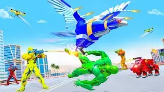 US Police Robot Transform Eagle City Rescue Mission Android Gameplay