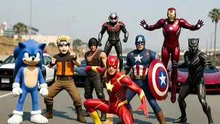 Venom and Superheroes  Mega Ramp Racing,Sonic, Spiderman, Subzero,Iron Man.