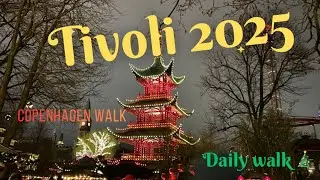 Tivoli Gardens Christmas Night Walk 🎄✨ | Peaceful Winter Vibes