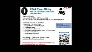 jobs in ceat @CEAT_Tyres_India @jobstamil@Job Alerts Tamizh  @JOB. INFO  @Job Info Tamil