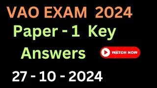 VAO Exam Paper 1 Key Answers