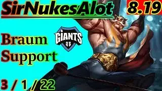 SirNukesAlot as Braum Support - S8 Patch 8.19 - EUW Challenger - Full Gameplay