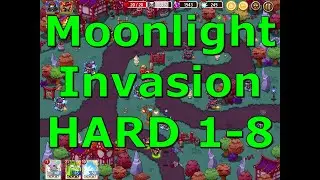 Crazy Defense Heroes #171 &ndash; MOONLIGHT INVASION, HARD perfectly map 1-8