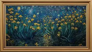 Van Gogh Inspired Starry Flower Field | 4K Art Mode Video for Samsung Frame TV