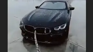 BMW pulling with Steel Chain 😮|Don't Rush#Shorts#carslovers#modified#bmw