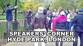 Listening to speeches at Speakers' Corner -- Hyde Park, London