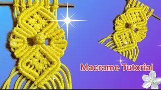 DIY Macrame Tutorial -Intermediate Pattern Using Double Half Hitch knot and Square Knots.