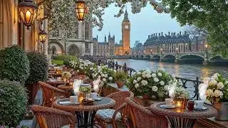 London Spring Jazz Caf&eacute; ☕🌷 Smooth Jazz Music Near Big Ben for Relax & Focus