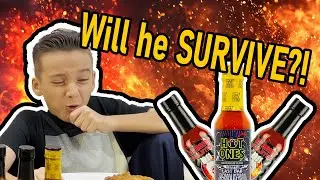 10 year old Kid vs. The Last Dab 🌶️🔥 (Hot Ones Challenge!)