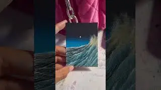 ACRYLIC OCEAN WAVES SEASCAPE PAINTING | Miniature Nautical Art