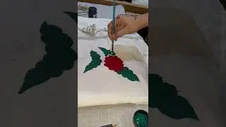 Trending white hand painted dress #foryou #trending #viral #fashion #whitedresses #floral #fabric