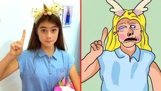 Nastya and dad - stories about the right behavior | Funny drawing meme
