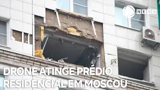 Drone ucraniano atinge pr&eacute;dio residencial em Moscou