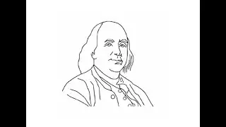 How to draw easy Benjamin Franklin face drawing step by step