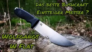 Odenwolf  W Flat das beste Messer für Bushcraft Einsteiger ? Schnitztest , Holz Spalten , Feuerstahl