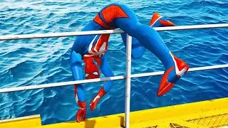 SPIDER-MAN CRAZY JUMPS/FALLS #04 (GTA 5 Spiderman Funny Fails Challenge)