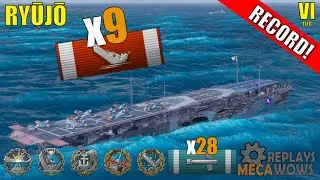 Ryūjō 9 Kills & 145k Damage | World of Warships Gameplay