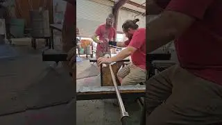 Shaping a snowman, from the assistance view #glass #diy #satisfying #glassart #handmade #snowman