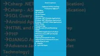 Online Software Training #shorts #python #java #ytshort #javabeginners #ytshort #learnpython