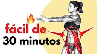 🔥 ¡Movimientos súper fáciles de 30 minutos para quemar los michelines RÁPIDO! (¡Hazlo en casa!)