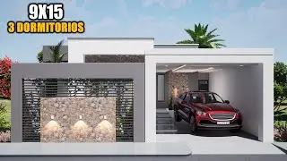 CASA MODERNA Y ECONOMICA - 9x15m TRES DORMITORIOS (LUIS ARQ 2021)