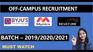 OFF-CAMPUS HIRING FOR 2019/2020/2021 BATCH || MUST WATCH