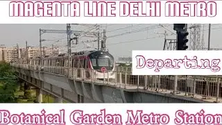 Magenta Lines Delhi Metro // Departure View from Botanical Garden Metro Station #Shorts