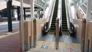 仙台駅中央改札から西口バスプールへ 2X エスカレータ―【HITACHI】