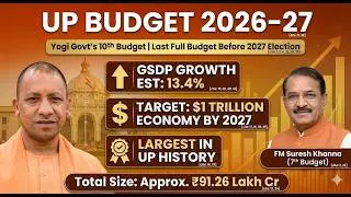 🔴 UP Budget 2026-27 Largest Ever Budget Revealed! in Hindi | UPSC 2026 | UPSSSC | SSC | State PCS