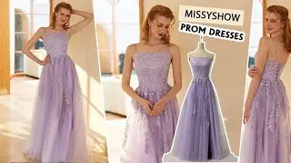 Missyshow Spaghetti Straps Long Prom Dress With Appliques