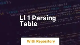 Ll 1 parsing table