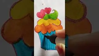 cute cupcake drawing🧁 #drawing #cute #youtubeshorts