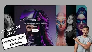 Image + Text Content Reveal Animation on Hover Accordion Style