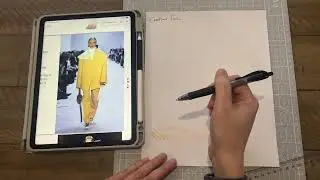 Contour line drawing in fashion figures