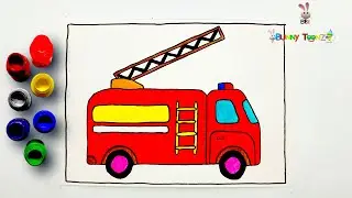 How to draw a Truck | Step by Step drawing for Kids | Easy Fire Truck Drawing