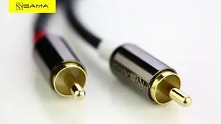 SAMA SA-10583 3.5mm AUX Flat Gold Plated Cable Right Angle M-M 2.0M Black