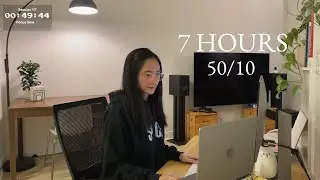 7hr Study With Me Live | pomodoro timer 50/10 🍅