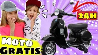 🛵 24 HORAS subida en UNA MOTO con MI HERMANO - Paso UN DÍA COMIENDO en la CALLE ⚠️ SORTEO MOTO ⚠️