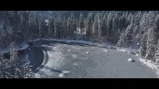 Images A&eacute;riennes du Lac Vert en Hiver