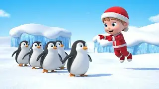 Five Silly Baby Penguins Marching Together 🐧🎶 | Funny Toddler Song | Kids Rhymes