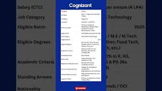Cognizant GenC Hiring 2025 🔥 4 LPA | Engineering Freshers Apply! #cognizantjobs  @Manajobsinfo