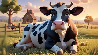 Four Little Cows Moo in the Field | Kids Animal Song | Nursery Rhymes and Baby Songs