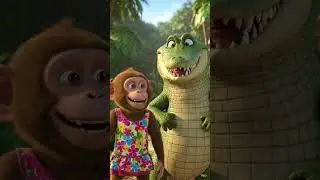 monkey or crocodile ka friendship #mrbeast #america #indonesia #china #japan