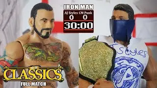 WWE IRON MAN ACTION FIGURE MATCH | AJ Styles vs CM Punk (Stop Motion) | NLW Classics (EP16)
