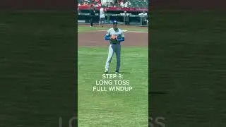 Shohei Ohtani&rsquo;s pitching warmup routine in 4 steps #dodgers #mlb #baseball #pitching #oraclepark
