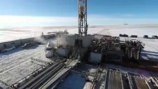 Oil Drilling Rig - Drone Footage Saskatchewan