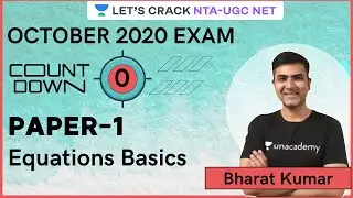Equations Basics | Maths | Target NTA-UGC NET Paper-1 for 2020/2021 | Bharat Kumar