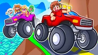 Опасное вождение на монстр-траке в Roblox с моими безумными фанатками...