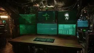 Animated Underground Command Center Stream Screens | Post-Apocalyptic Tech Bunker Overlay